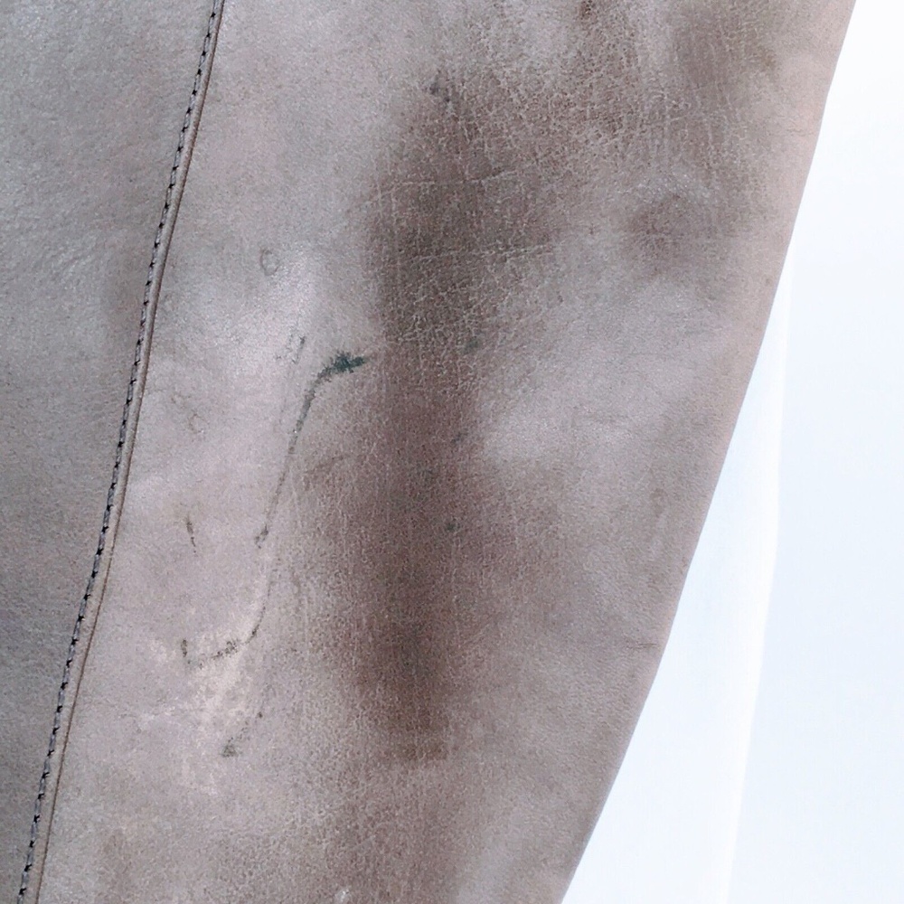 FRYE Womens Tall Riding Boot Paige Grey Leather Buckle Boot Distressed Sz 9 - Picture 15 of 16